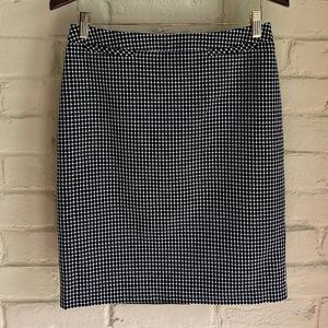 Nordstrom Halogen black and white polka dot circle pencil work skirt size 6